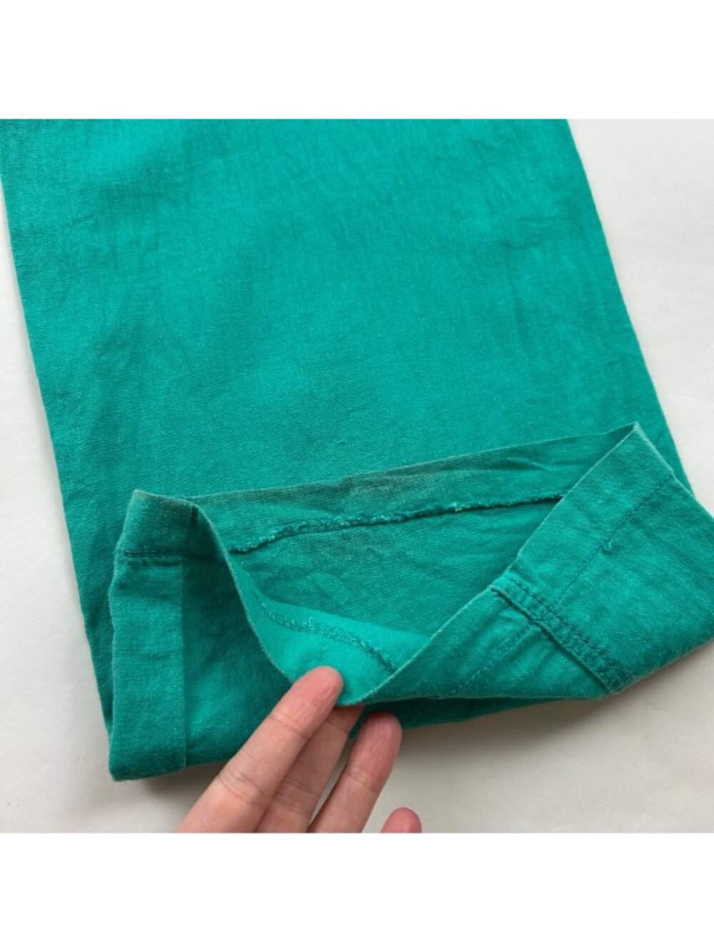 Kiss & Cry Turquoise Linen Blend Wide Leg Lounge Pant L - Picture 6 of 6